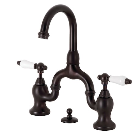Kingston Brass Bridge Bathroom Faucet with Brass Pop-Up, Oil Rubbed Bronze KS7995PL